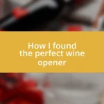 How I found the perfect wine opener