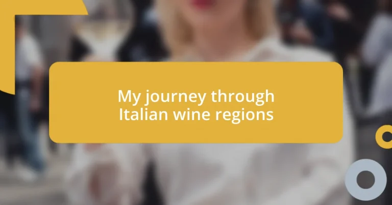 My journey through Italian wine regions