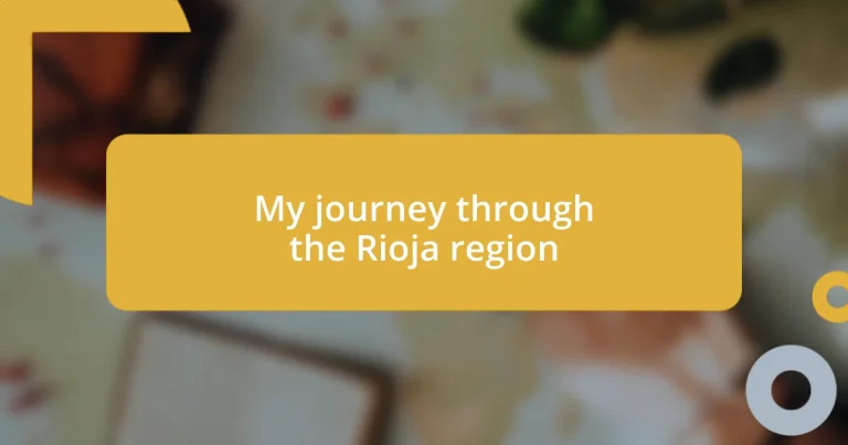 My journey through the Rioja region