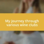 My journey through various wine clubs